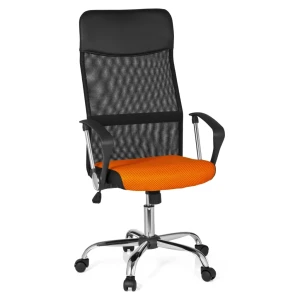 Фотель офис f-63~black+orange