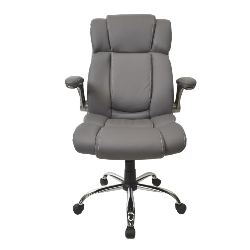 Кресло офисное bx-3702~серый/экокожа 4