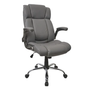 Кресло офисное bx-3702~серый/экокожа