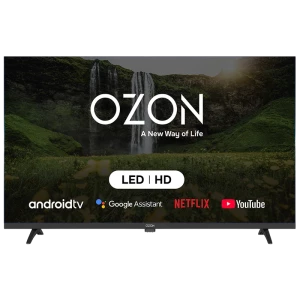 32" LED SMART Телевизор OZON H32S6000R, 1366x768 HD, Android TV, Чёрный