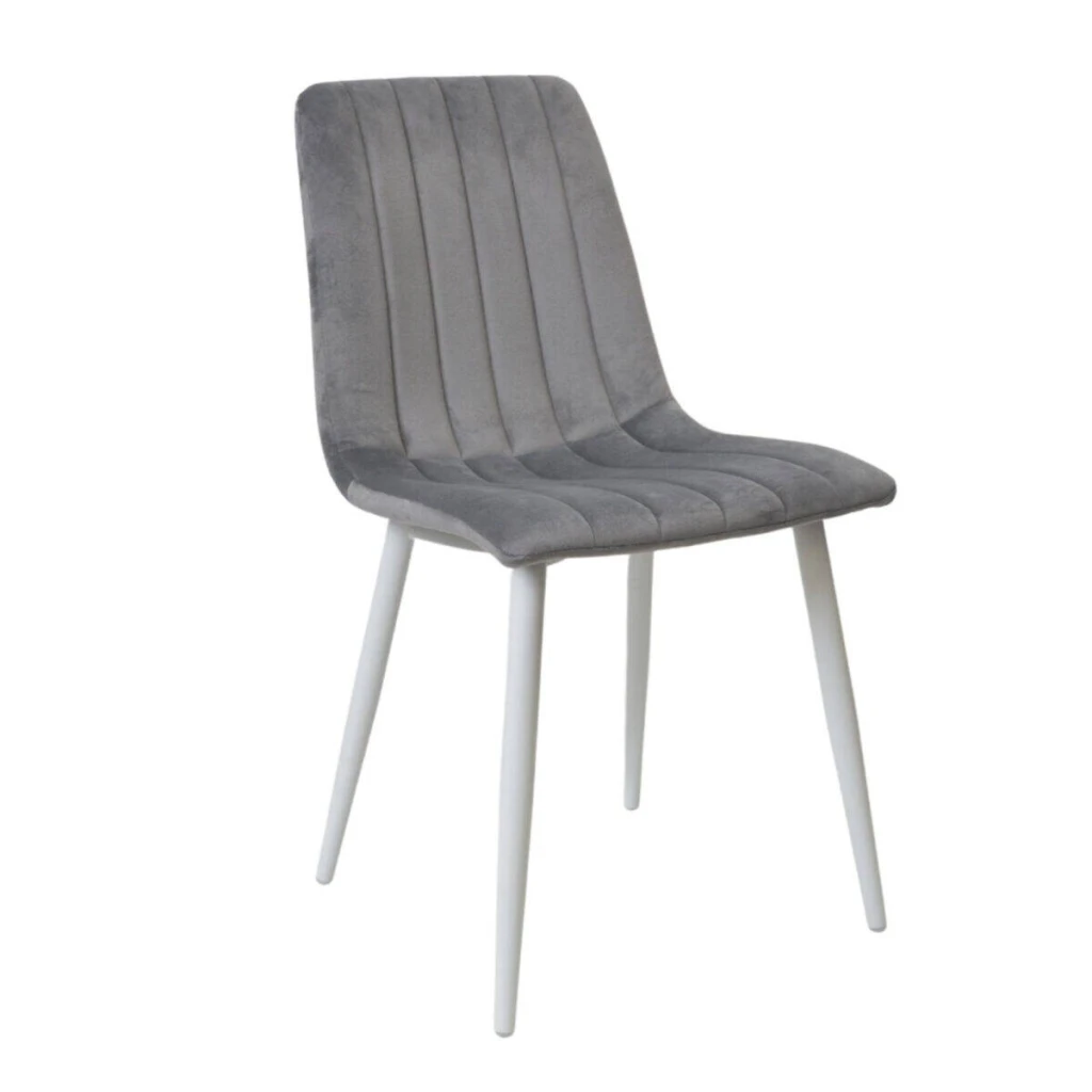 Scaun dc-90p~n20 catifea dark grey+white legs 3
