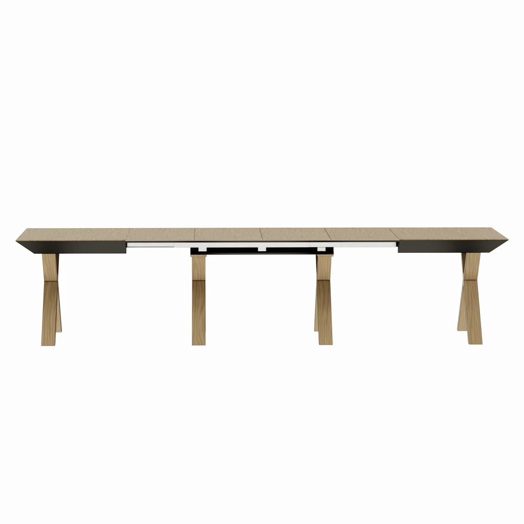 Стол madrid~natural wood+wood legs 6