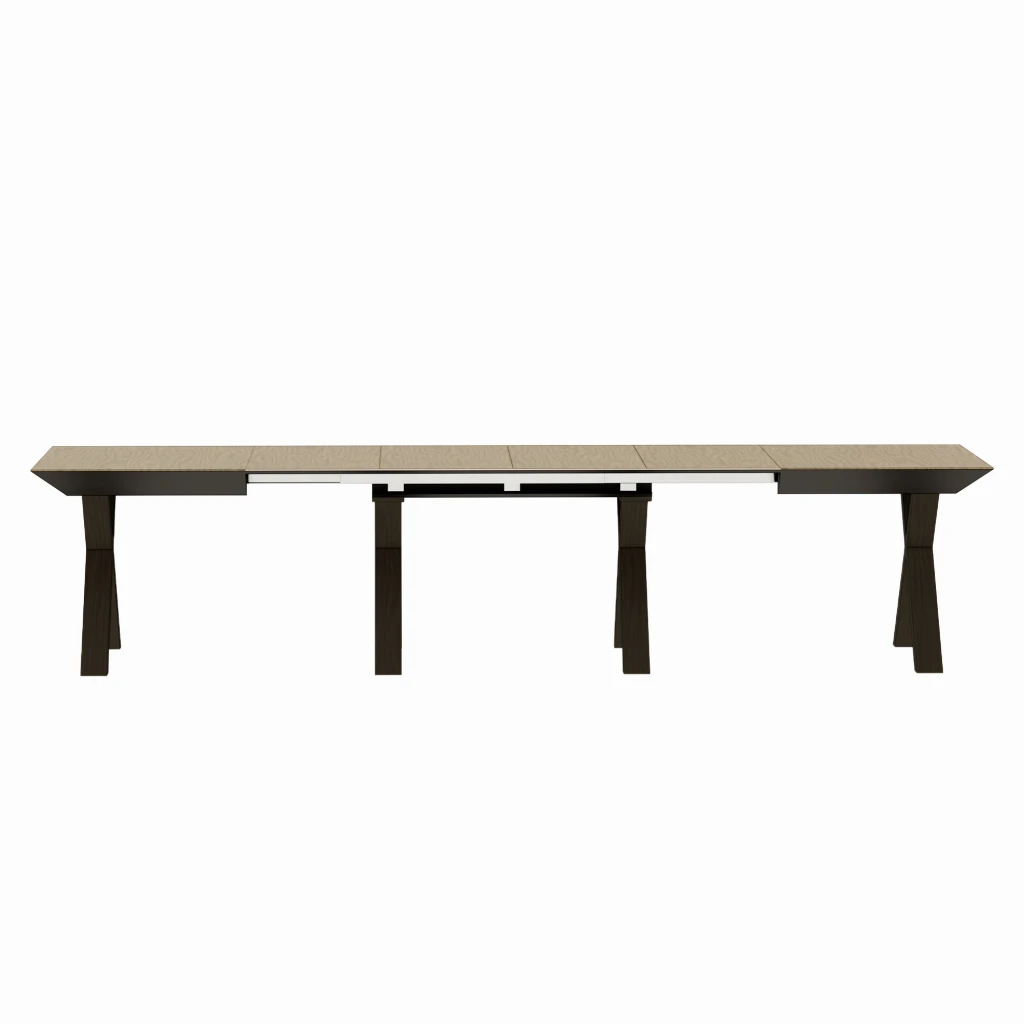 Стол madrid~natural wood+black legs 5