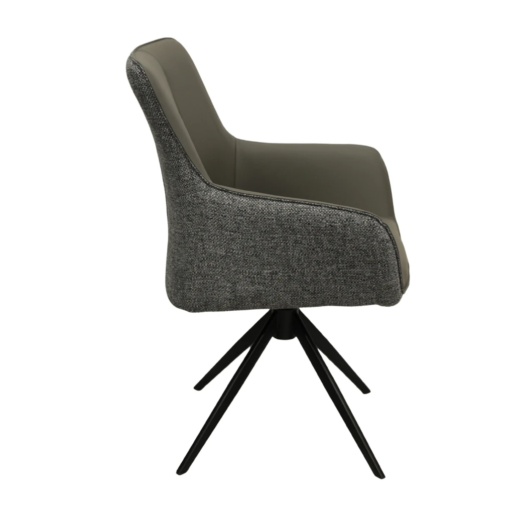 Кресло queen стекло + кожа ~c2532v grey 3