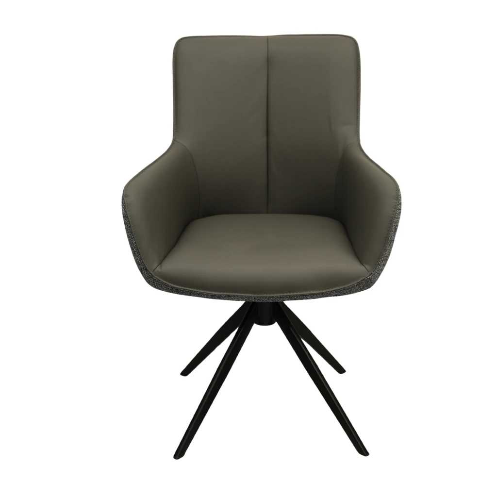 Кресло queen стекло + кожа ~c2532v grey 2