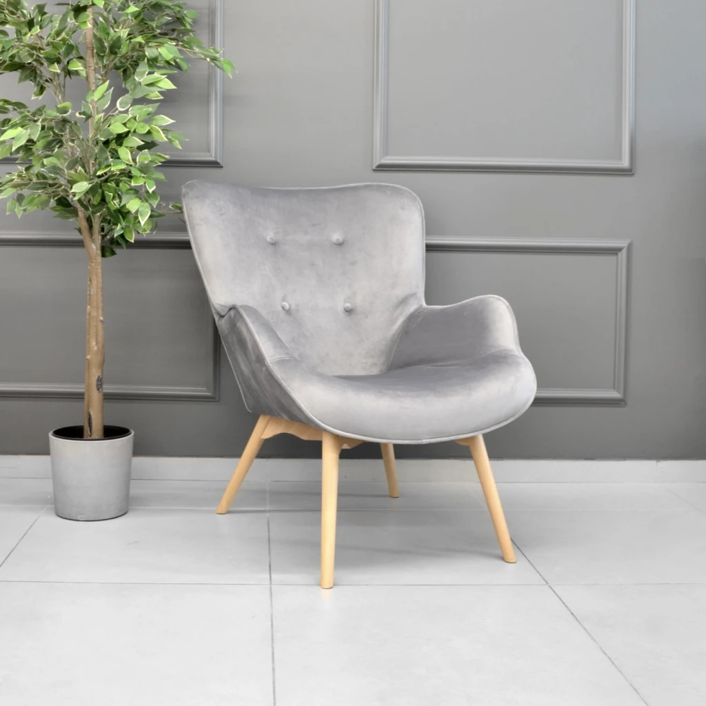 Кресло leonard~hlr20 бархат grey 5