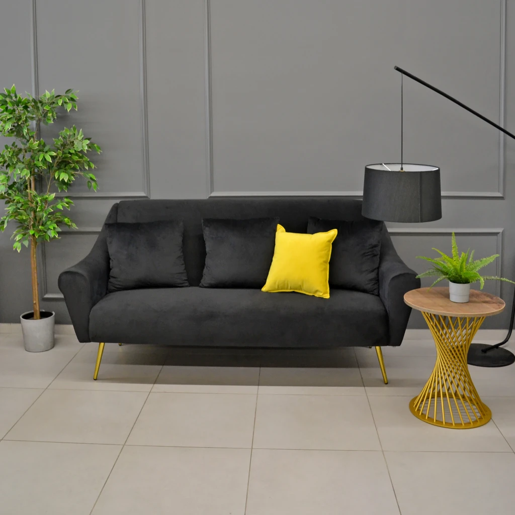 Canapea gloriosa(3 locuri)~ms01-84+gold leg black 3