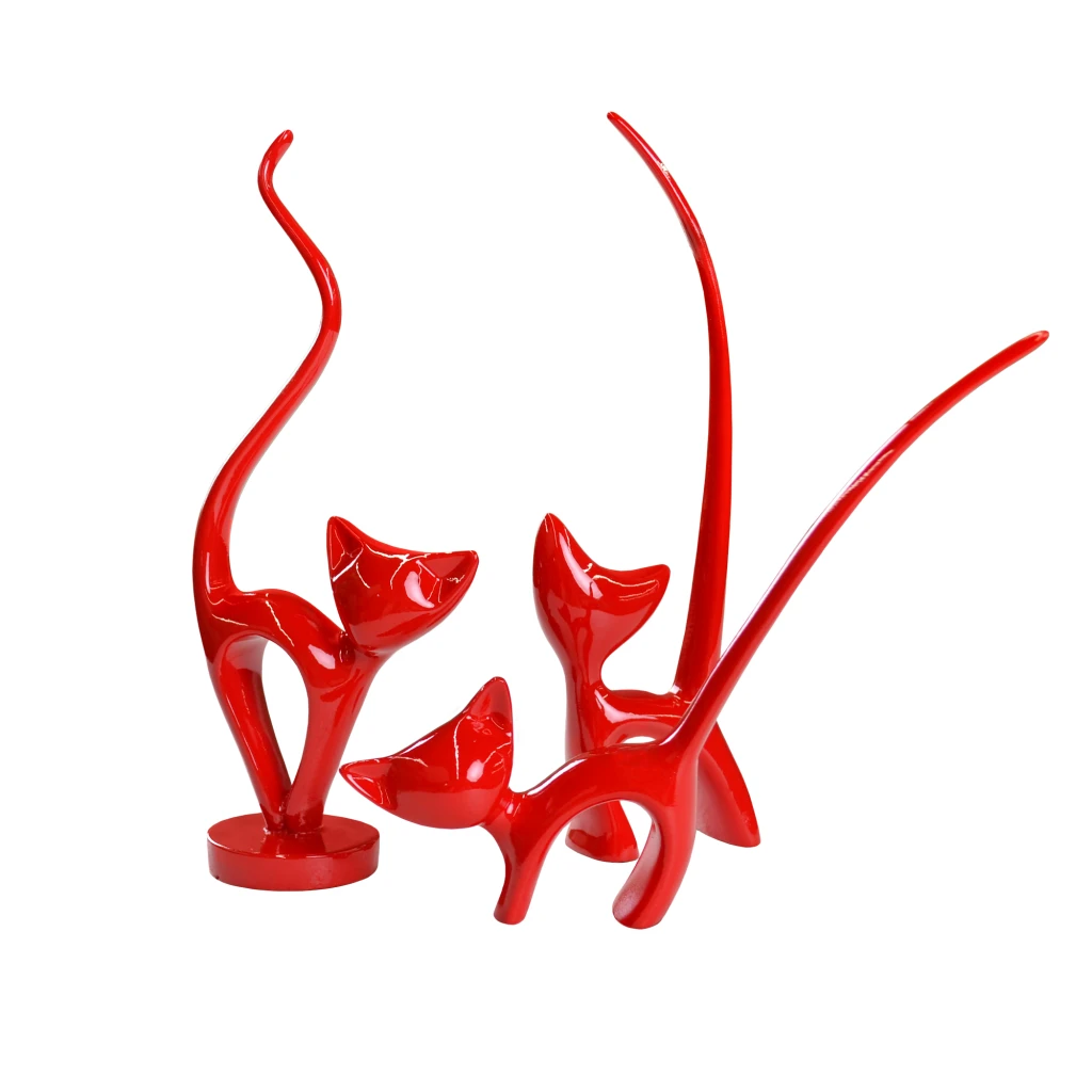 Deco-pisici~red 3 pcs 2