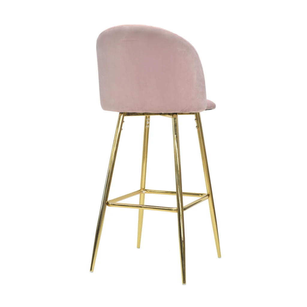 Scaun de bar maya~pink hlr25+gold legs 6