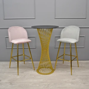 Scaun de bar maya~pink hlr25+gold legs Thumbnail 3