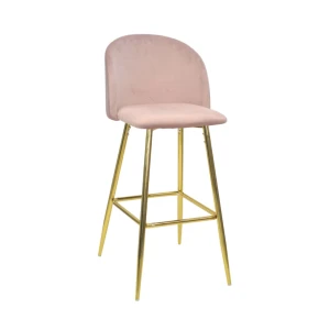Scaun de bar maya~pink hlr25+gold legs
