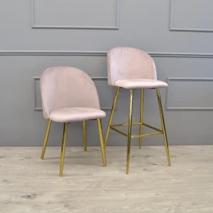 Scaun de bar maya~pink hlr25+gold legs Thumbnail 4
