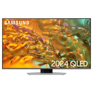 50" qled smart телевизор samsung qe50q80dauxua, 3840x2160 4k uhd, tizen 8.0, серебристый