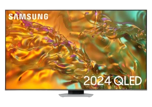 65" qled smart телевизор samsung qe65q80dauxua, 3840x2160 4k uhd, tizen 8.0, серебристый