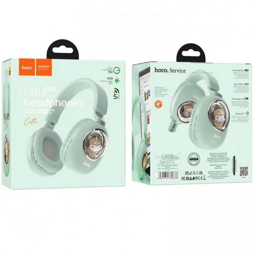 Căști bluetooth cu lumini led hoco esd11 2