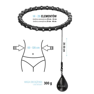 Set cerc hoola hoop cu greutate + curea hhw11 + br163 hms Thumbnail 3