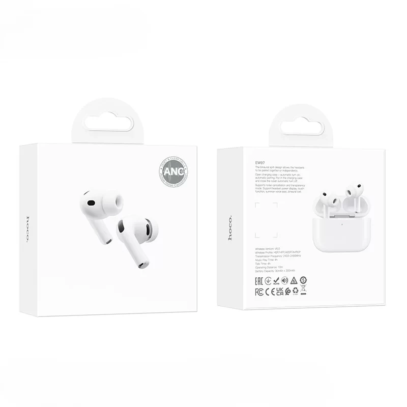 Căști bluetooth hoco ew97 true wireless cu reducere a zgomotului anc, albe 2