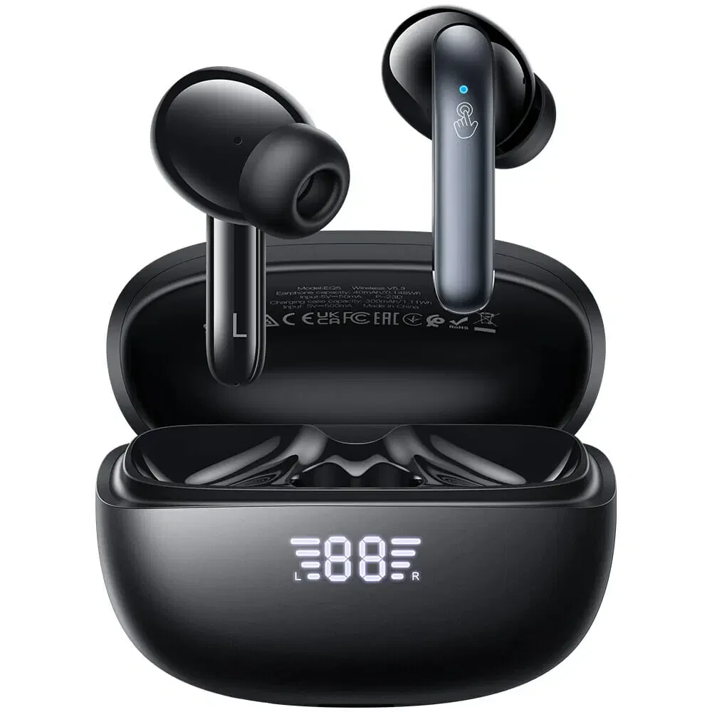 Căști hoco eq5 energy cu bluetooth, cu funcție de reducere a zgomotului, anc+enc, fără fir (aplicație), negre 2