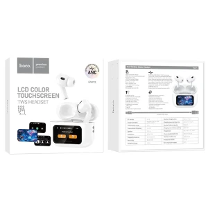 Căști hoco ew72 soar wireless cu ecran tactil și reducere a zgomotului, bluetooth, albe Thumbnail 3