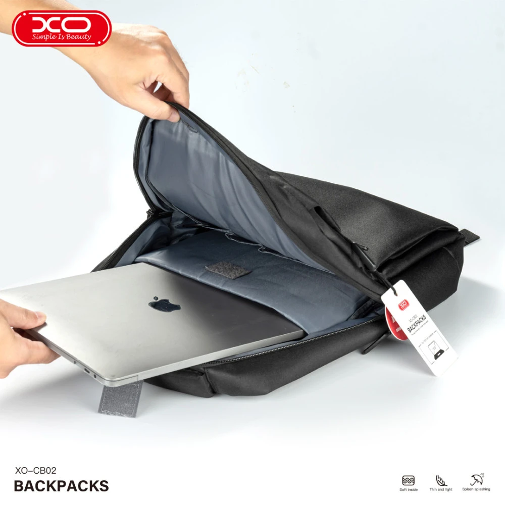 Geantă de umăr pentru computer xo cb02 17" neagră (port usb lateral, încărcare rapidă) negru 4
