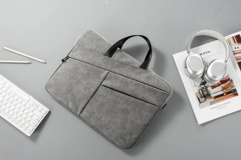 Geantă laptop xo cb05 gri închis 15 inch (material pu, material piele de oaie) gri 3