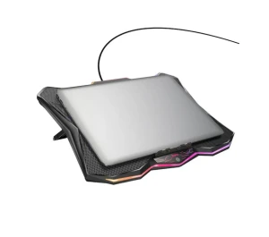 Подставка для охлаждения ноутбука hoco dh26 rgb с несколькими вентиляторами, черная.