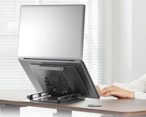 Suport metalic pentru notebook xo c182 + radiator colorat iluminat, alb