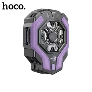 Вентилятор для мобильного телефона hoco gm26 ambitious с функцией охлаждения, чёрно-фиолетовый. Thumbnail 2