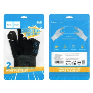 Игровые перчатки hoco ga21 eagle claw с двумя пальцами, серебристого цвета (комплект из 2 штук), черные. Thumbnail 2