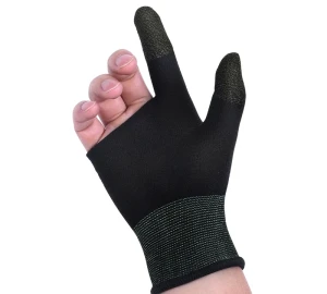 Mănuși de gaming hoco ga21 eagle claw din fibră argintie cu două degete (pachet de 2 buc.) negre Thumbnail 1