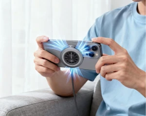 Беспроводное настольное зарядное устройство xo cx043 smart semiconductor cooling qi 2.2 25w с многоцветной светодиодной подсветкой, серого цвета.