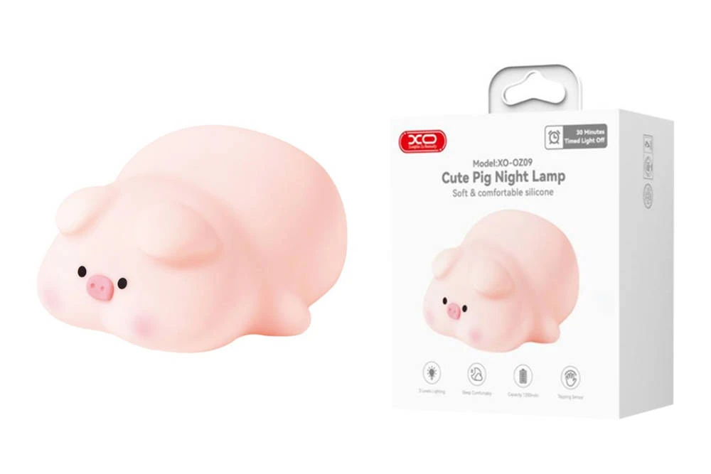 Xo oz09 lampă de silicon little pink pig 1200mah roz 5