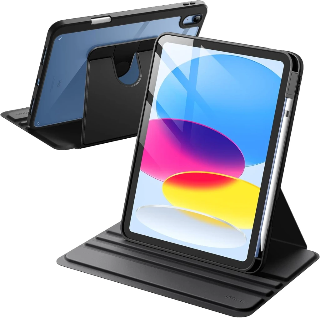 Husă magnetică de protecție wiwu cu rotație la 360° pentru ipad 12.9 și 13 air/2024, neagră 2