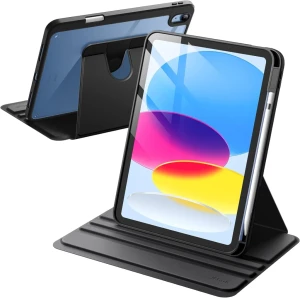 Husă magnetică de protecție wiwu cu rotație la 360° pentru ipad 12.9 și 13 air/2024, neagră