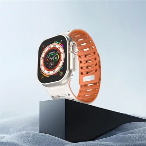Ремешок для часов wiwu wi-wb016 comfit 42/44/45/49 мм, белый + оранжевый