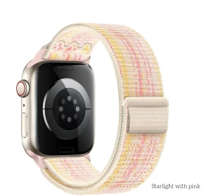 Часы hoco iwatch wa25 original серии с нейлоновым ремешком (42/44/45/49 мм), расцветка starlight, розовый цвет.