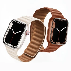 Оригинальный кожаный ремешок hoco wa23 с магнитной цепочкой для iwatch (42/44/45/49 мм), цвет «звезда».