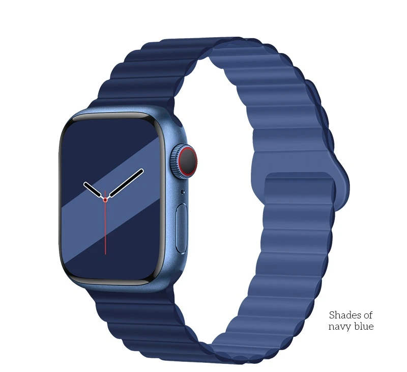 Curea magnetică din silicon hoco wa22 flexible series pentru iwatch (42/44/45/49 mm), nuanțe de albastru marin 2