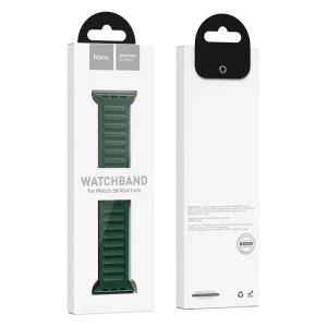 Гибкий силиконовый ремешок hoco wa21 для iwatch (42/44/45/49 мм), цвет еловый.