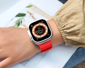 Гибкий силиконовый ремешок hoco wa21 для iwatch (42/44/45/49 мм), красный.