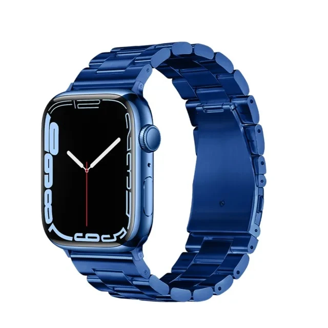 Часы hoco iwatch wa10 grand серии с трехрядным стальным ремешком (42/44/45/49 мм), синие. 2