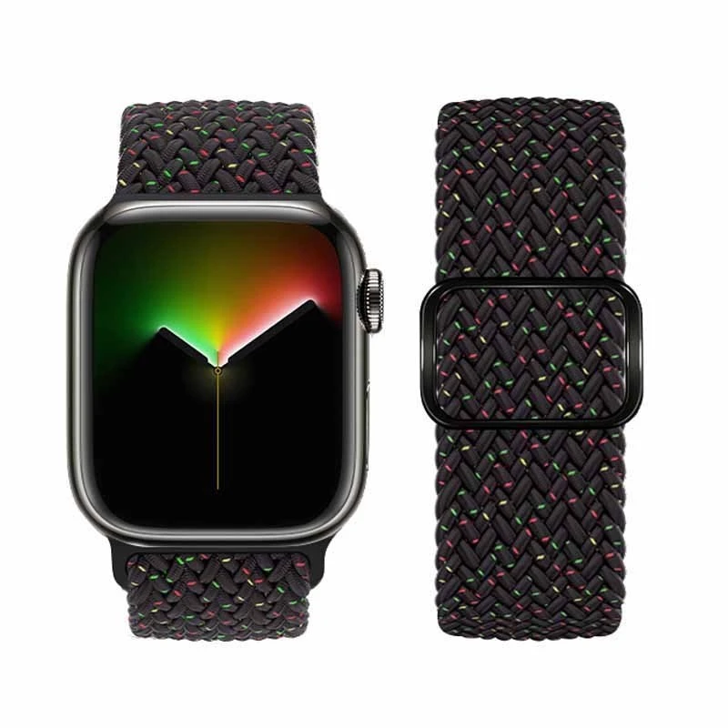 Curea hoco iwatch wa05 seria jane eyre cu cataramă glisantă ultra-subțire din nailon (42/44/45/49 mm), neagră cu stea 2