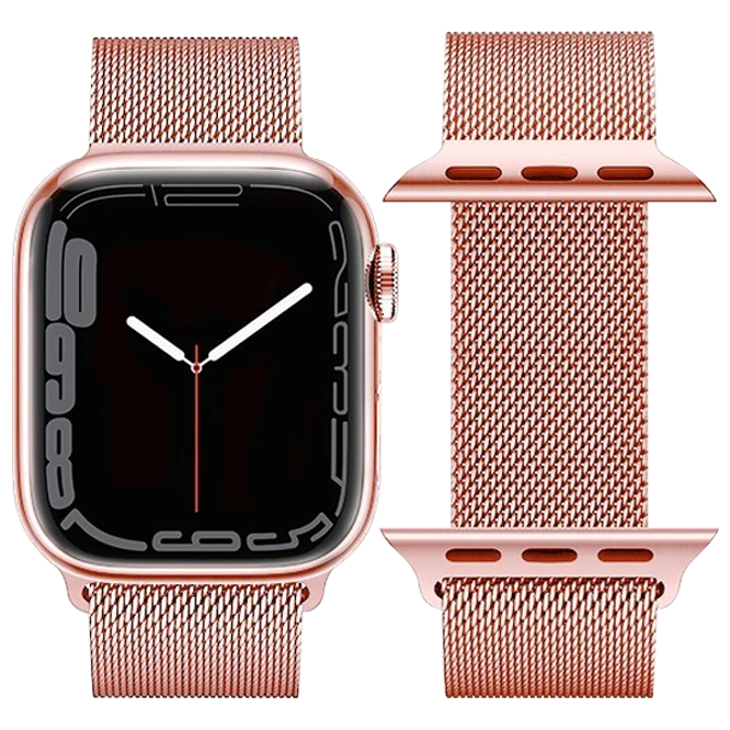 Curea din oțel milanez hoco iwatch wa03 simple beauty series (42/44/45/49mm) auriu roz 2