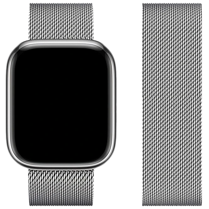 Curea din oțel milanez hoco iwatch wa03 simple beauty series (42/44/45/49mm) argintie 2