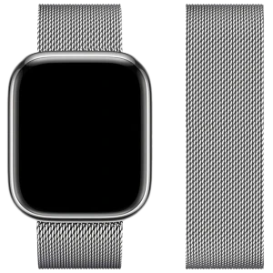 Часы hoco iwatch wa03 simple beauty series с миланским стальным ремешком (42/44/45/49 мм), серебристые.