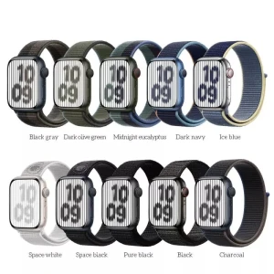 Оригинальные часы hoco iwatch wa02 с петлевым нейлоновым ремешком (42/44/45/49 мм), темно-синие.
