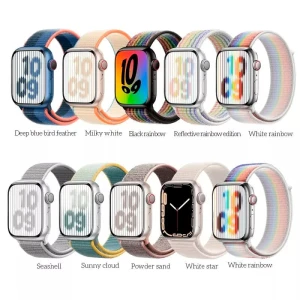 Оригинальные часы hoco iwatch wa02 с петлевым нейлоновым ремешком (38/40/41 мм), цвет «космический белый».