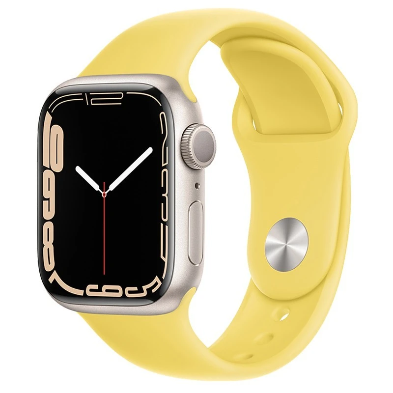 Curea din silicon sport hoco pentru iwatch wa01 flexible series classic (42/44/45/49mm), lămâie deschisă 2