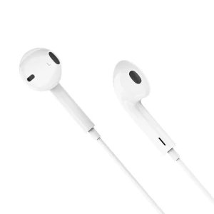Căști hoco m101 crystal joy cu fir și microfon, albe