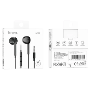 Căști hoco m101 crystal joy cu fir și microfon, negre
